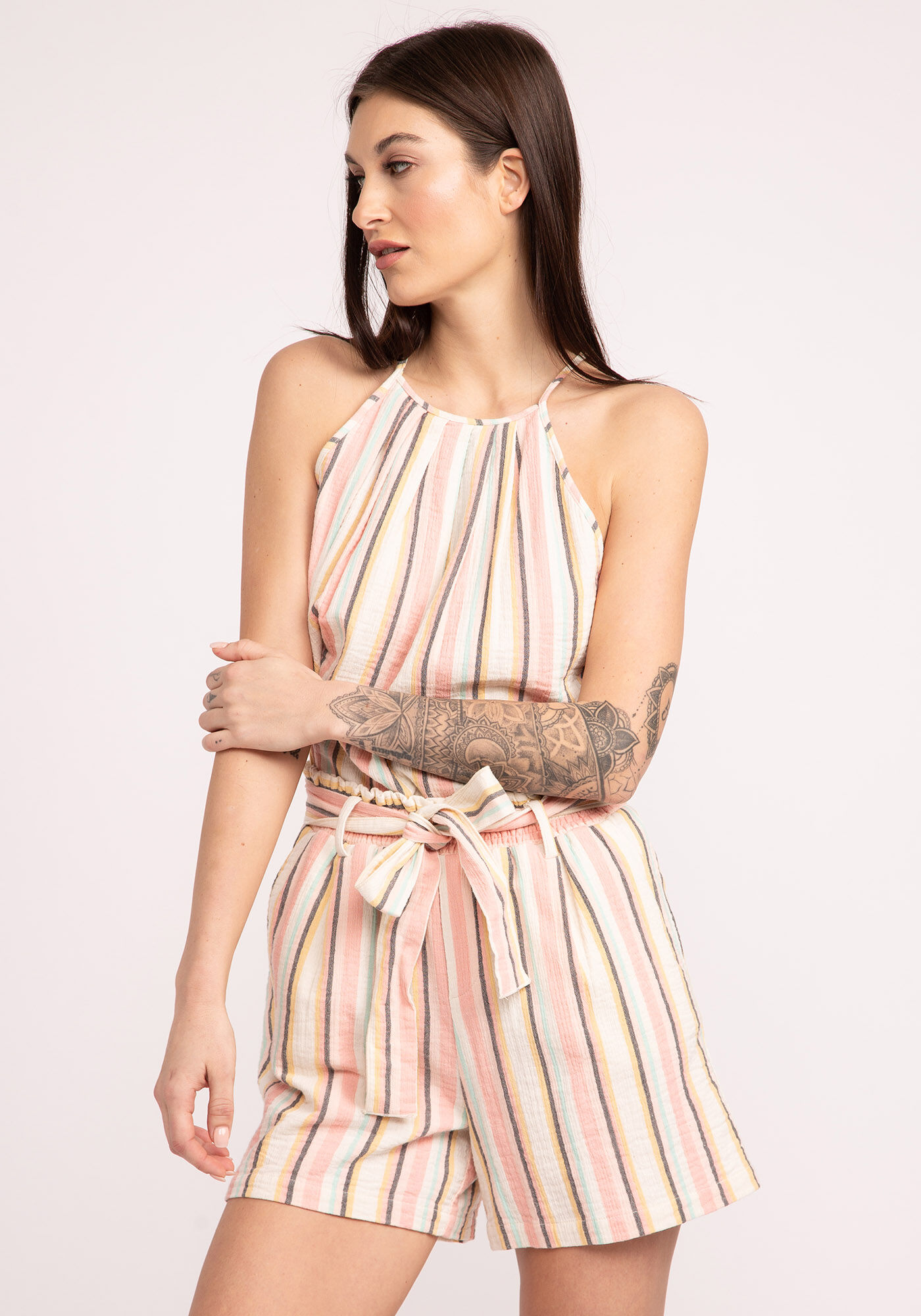 jess stripe cotton halter Image 1