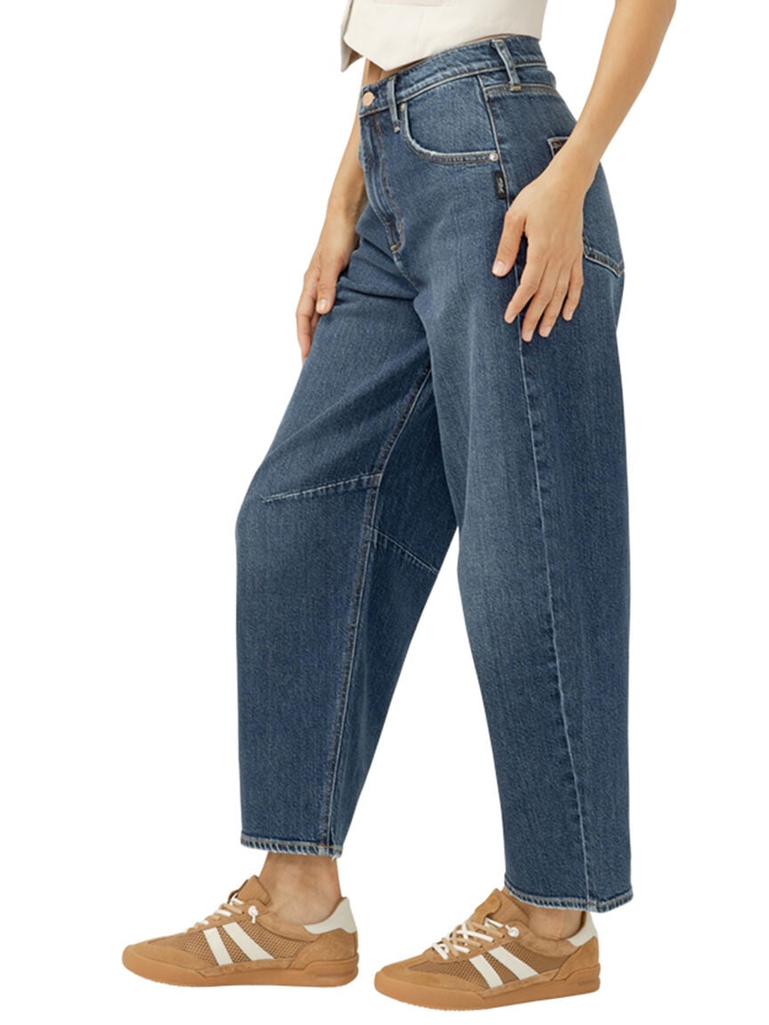 High Rise Barrel Leg Jeans