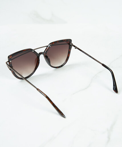 black/brown tort frame cateye sunglasses Image 3