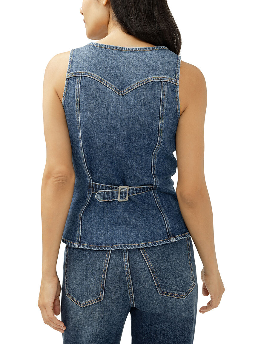 long denim vest