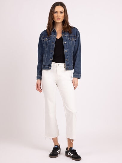 cropped flare jean ecru cropped flare jean ecru