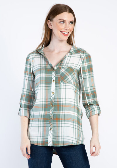 carder hooded button front shirt Image 1