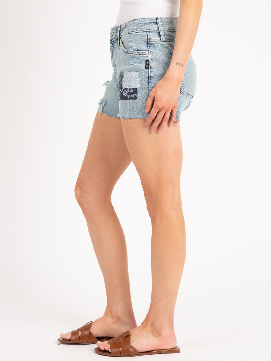 boyfriend patchwork jean short Image 4