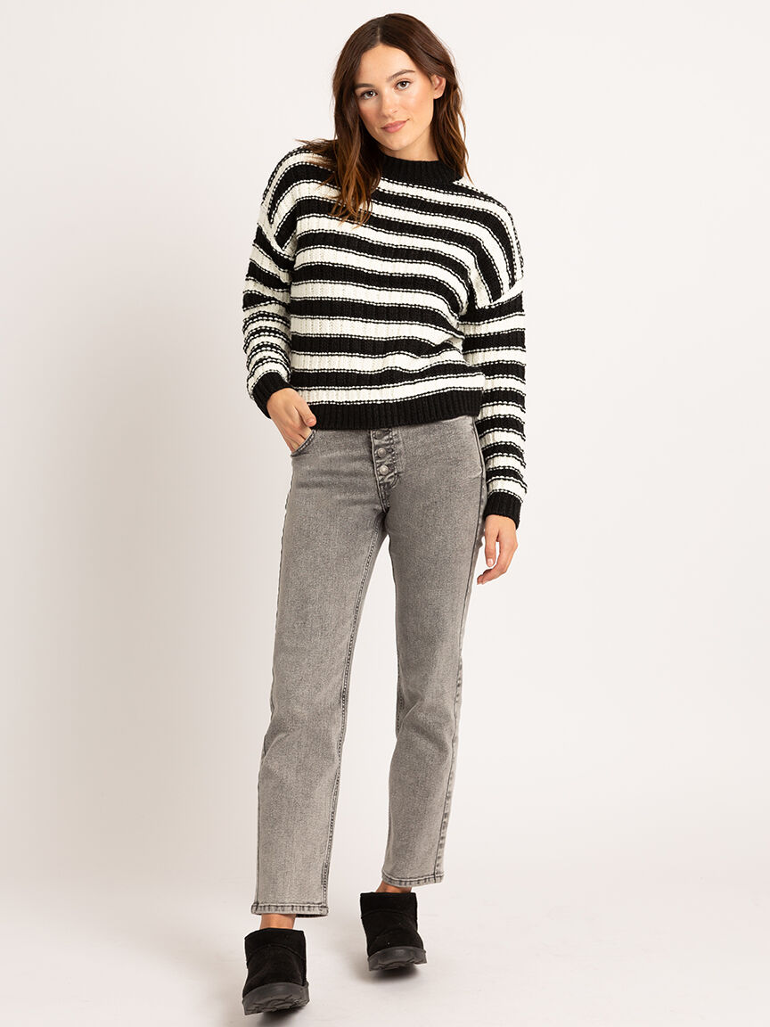 solstice mock neck striped popover  Image 3