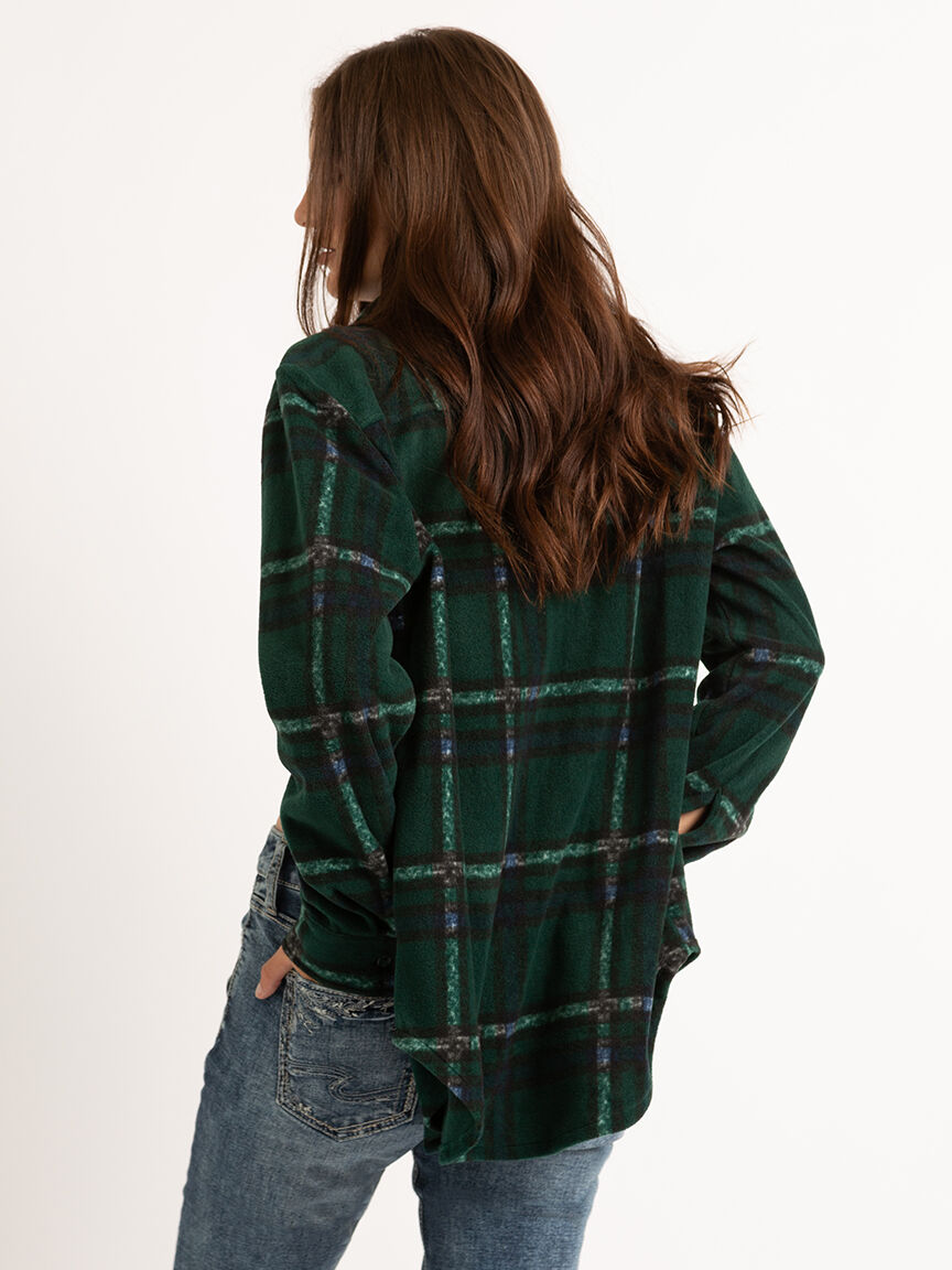 dinah button front fleece shirt Image 4