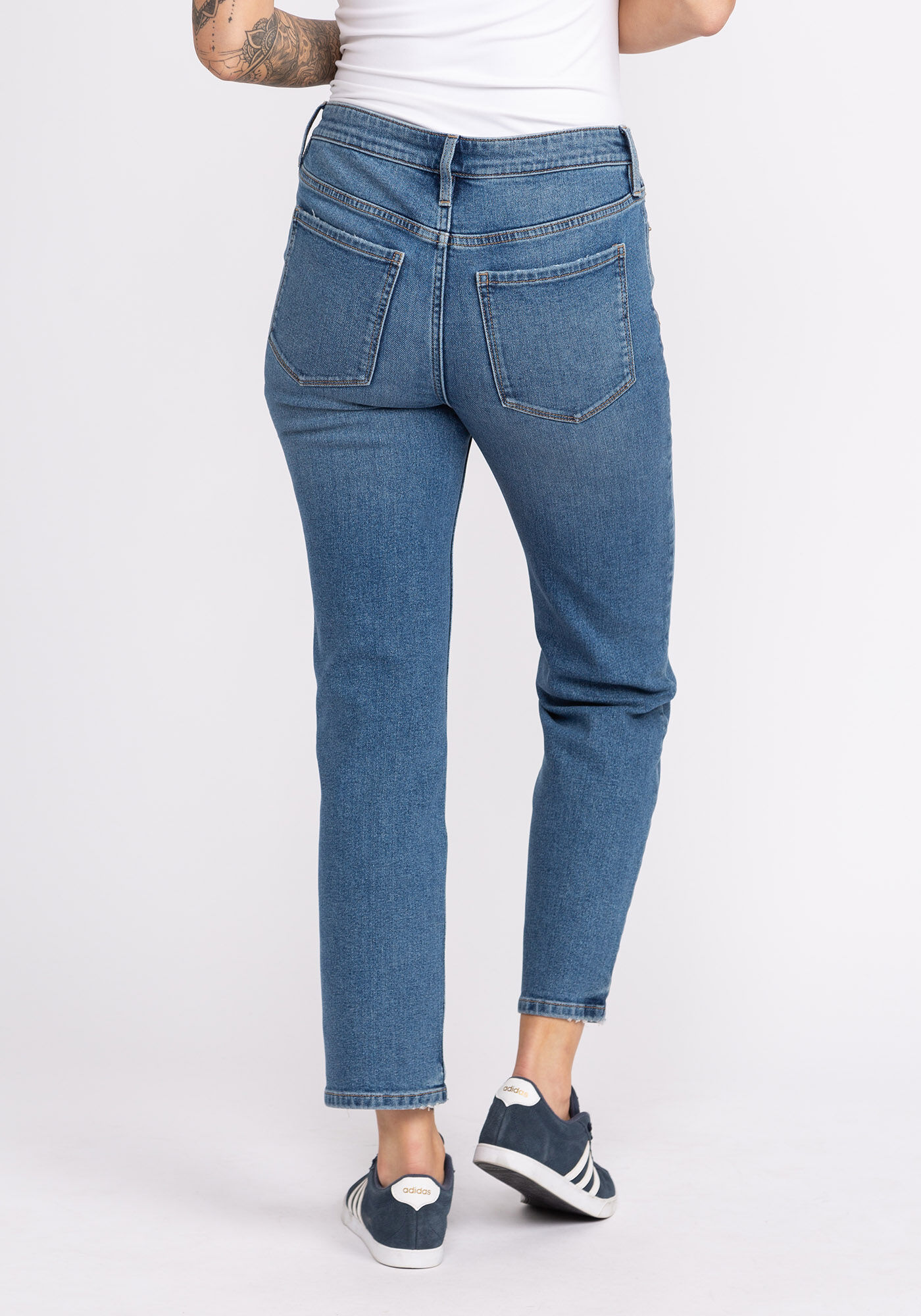 smart denim high rise straight leg jeans BOOTLEGGER 2000006013