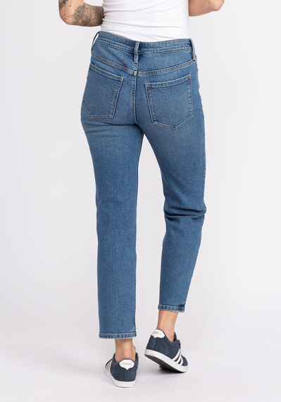 smart denim high rise straight leg jeans Image 2