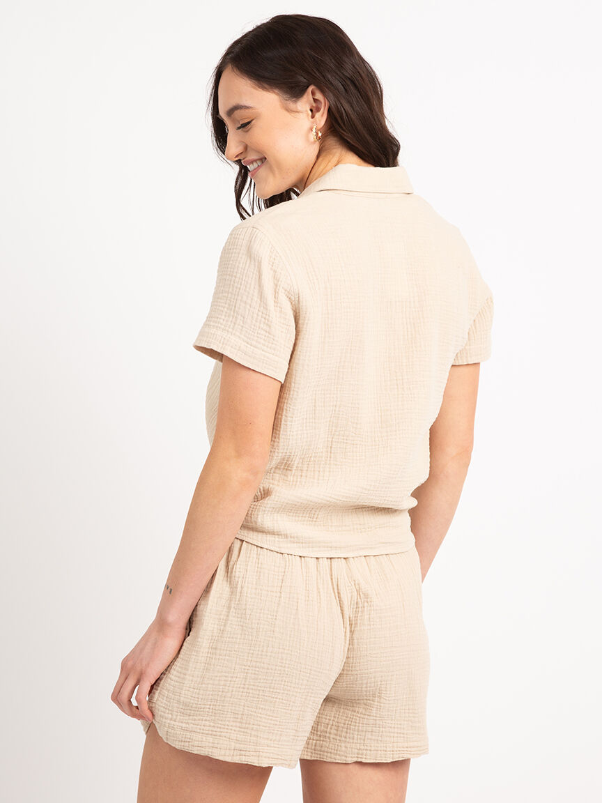 daphne button front tie bottom shirt Image 3