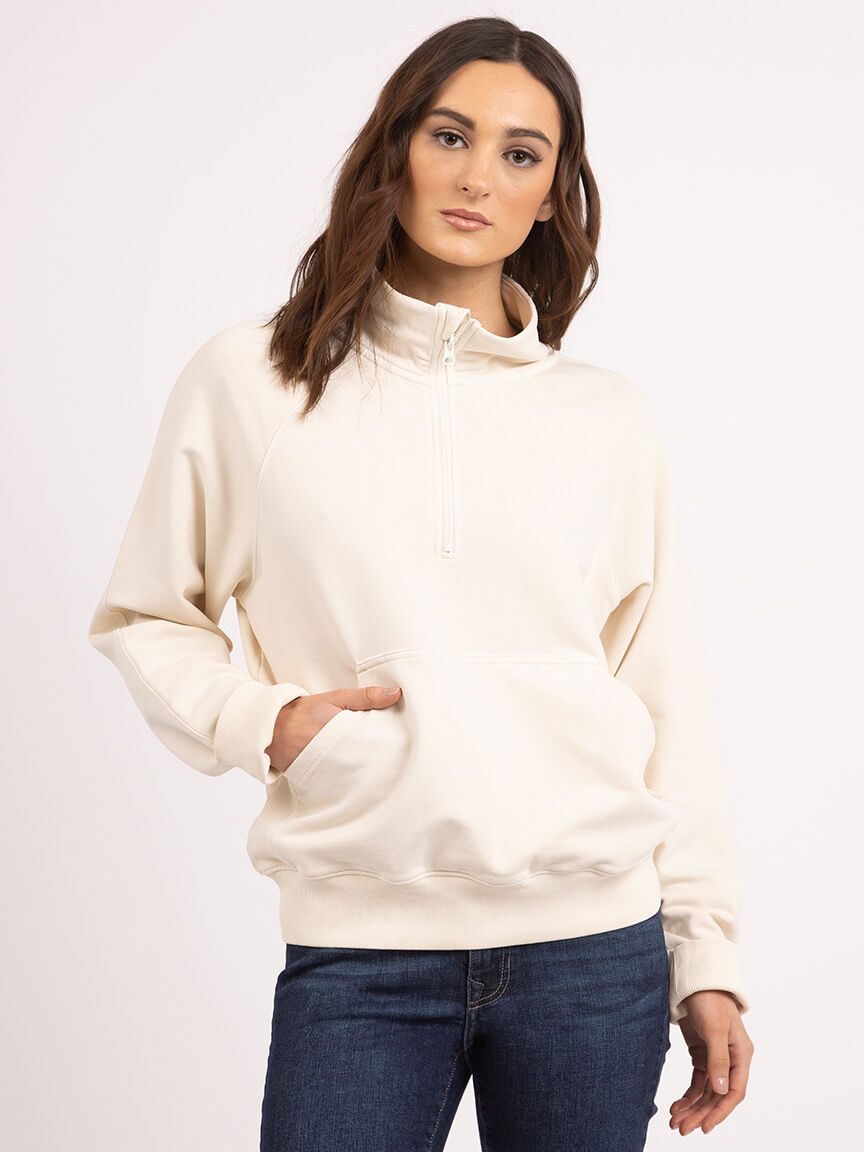 welma mock neck 1/4 zip sweatshirt