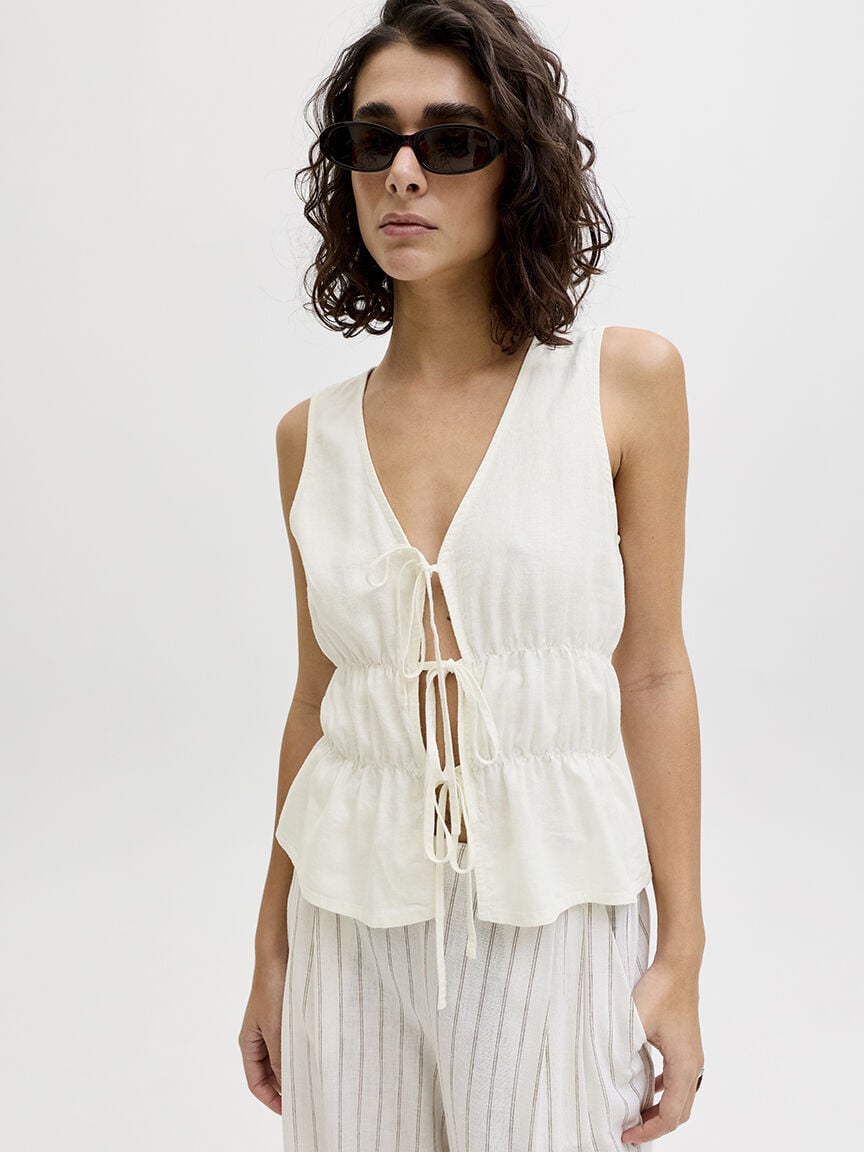 almira linen blend top Image 2