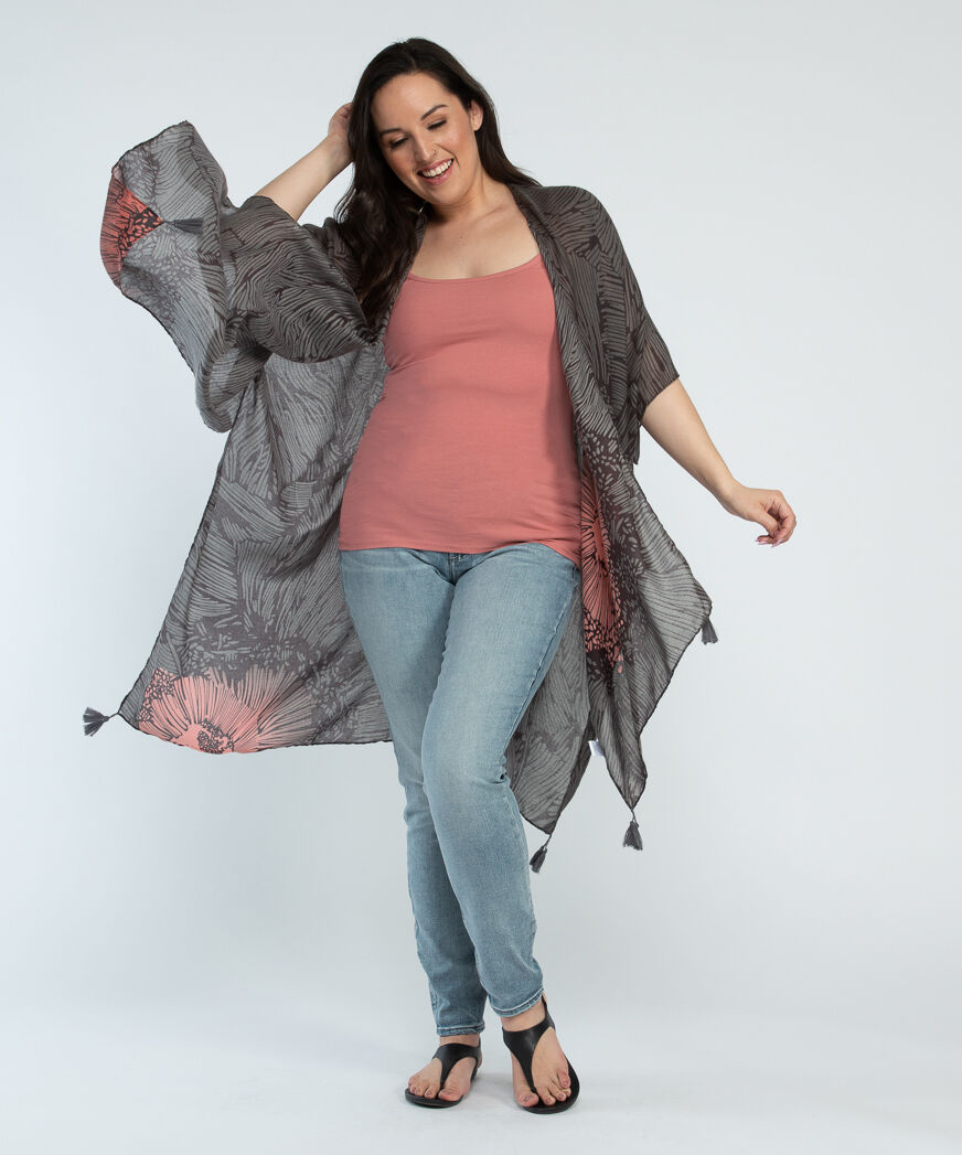 floral print kimono Image 1