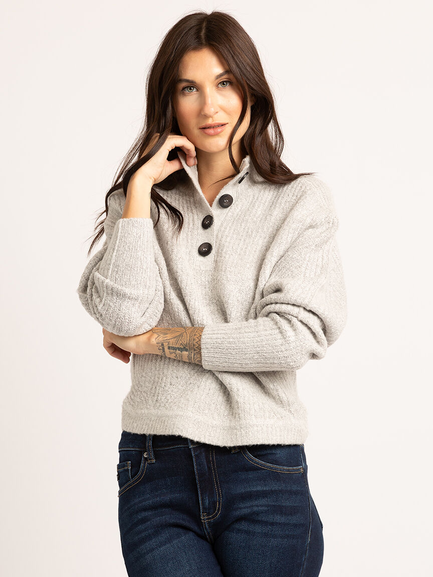 Mock neck henley on sale