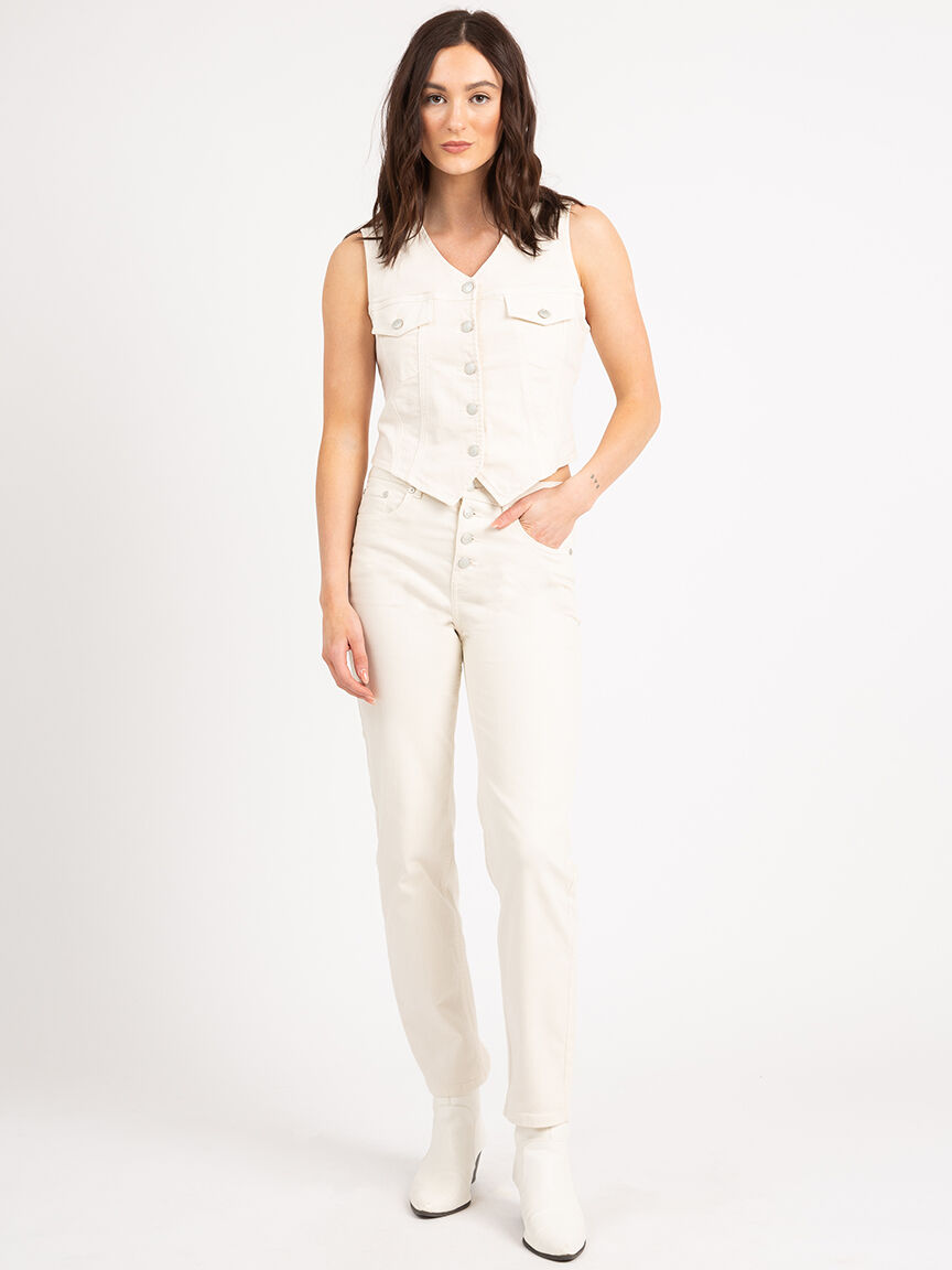 high rise straight in ivory Image 1