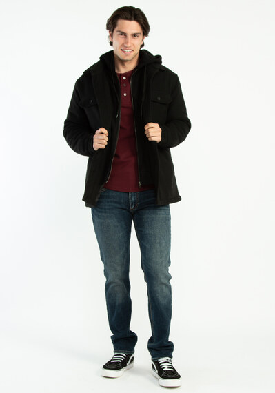quilted jacket with with polar fleece hood - Do not Upload Image 4