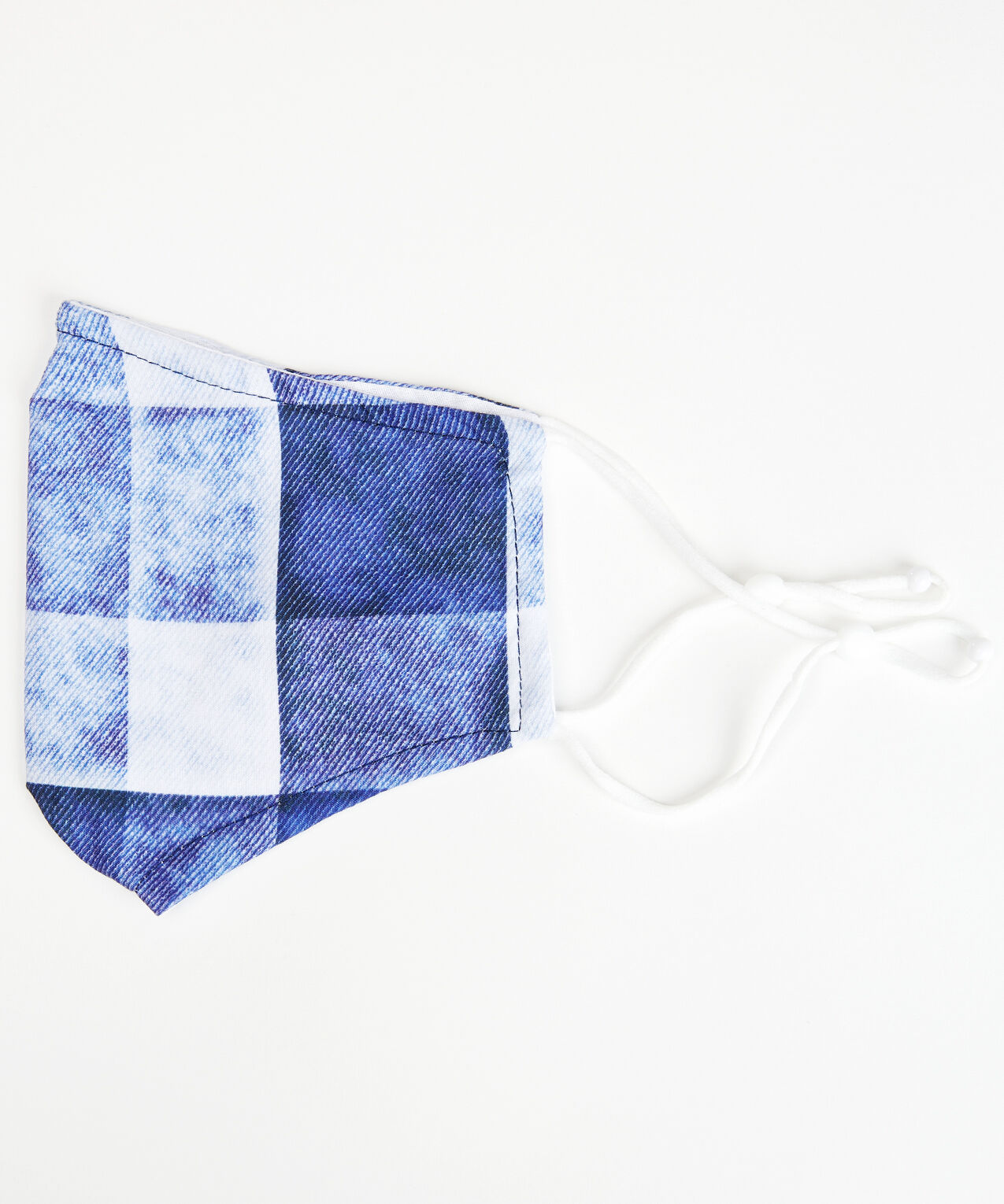 blue plaid face mask  Image 1