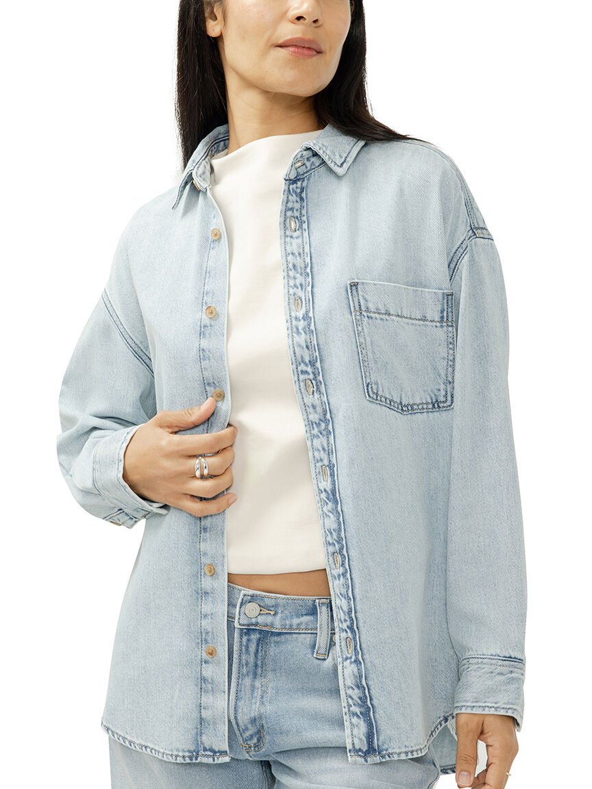 Relaxed Button-Up Beach Shirt