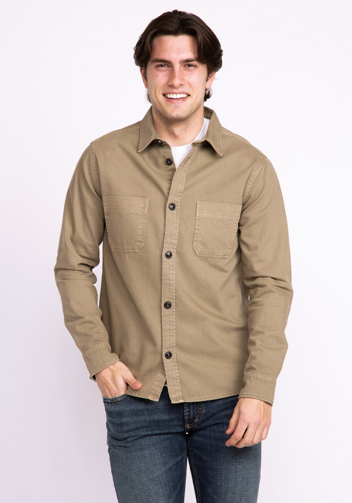 peter twill shacket Image 3