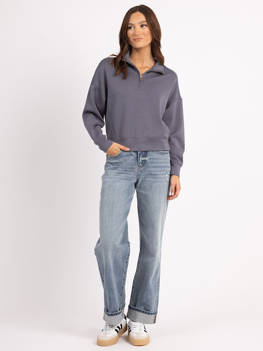 mailyn 1/2 zip mock neck sweatshirt Image 2