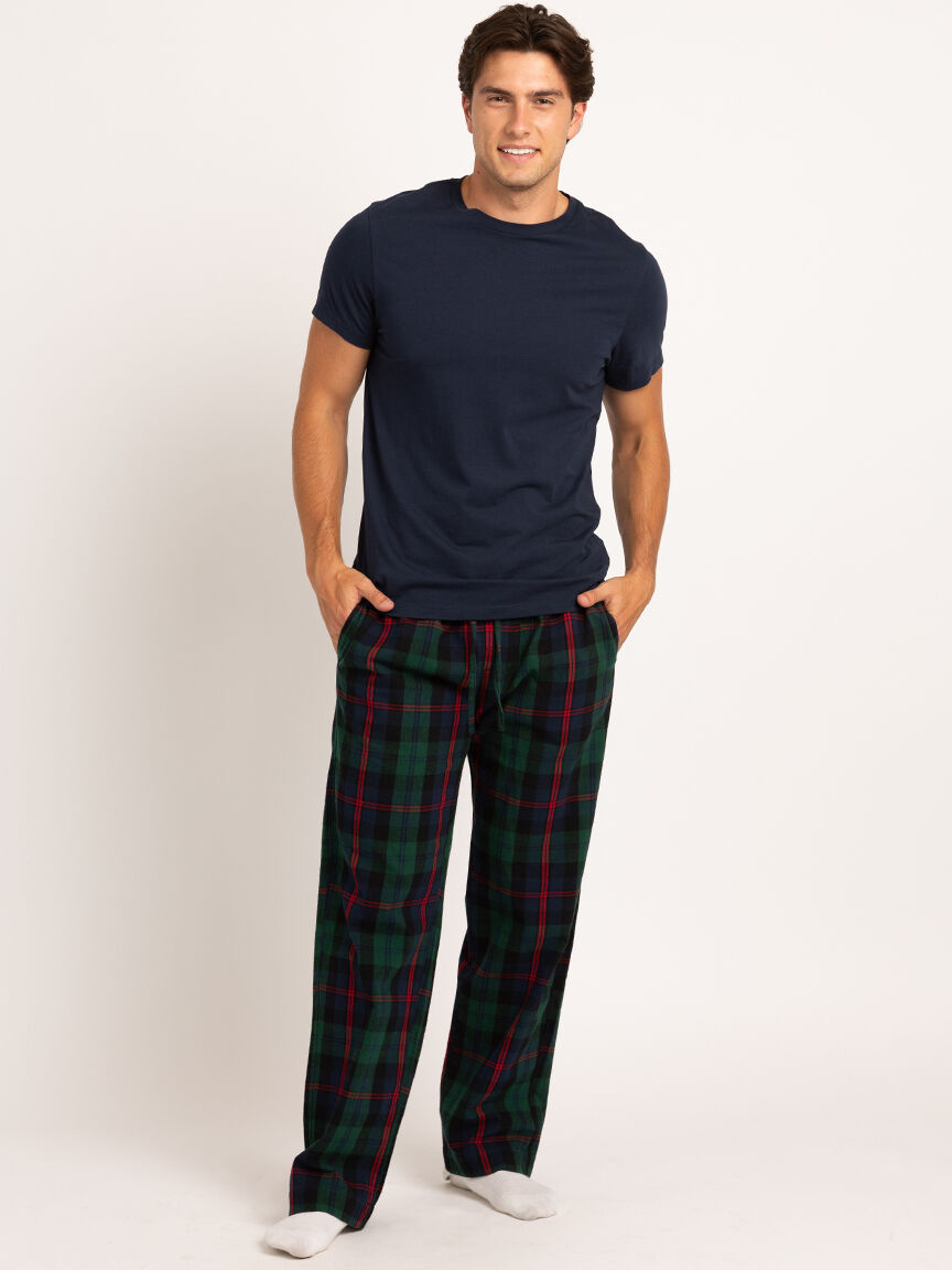 flannel plaid wide leg pant Image 1