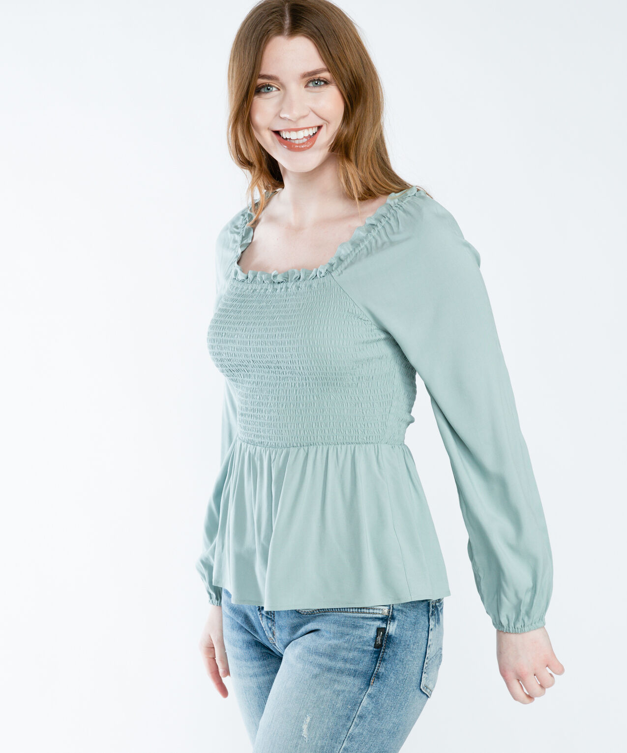 smocked long sleeve top - haylee  Image 1