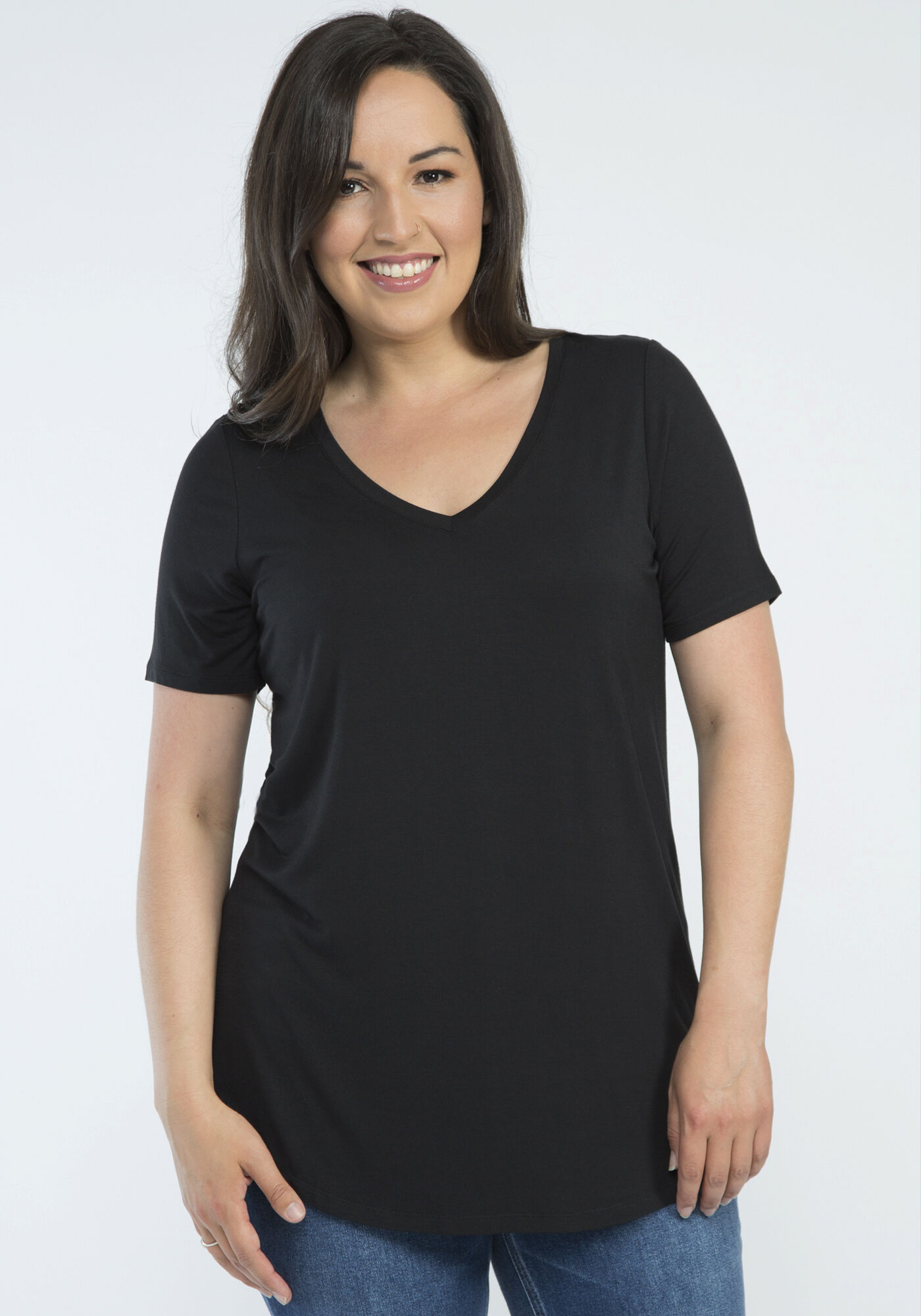 gina core v neck tunic tee Image 1