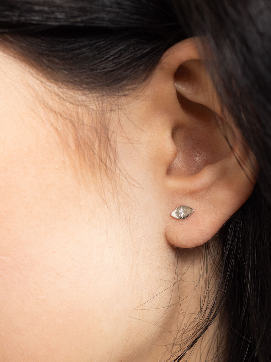 astra stud earrings silver, Silver