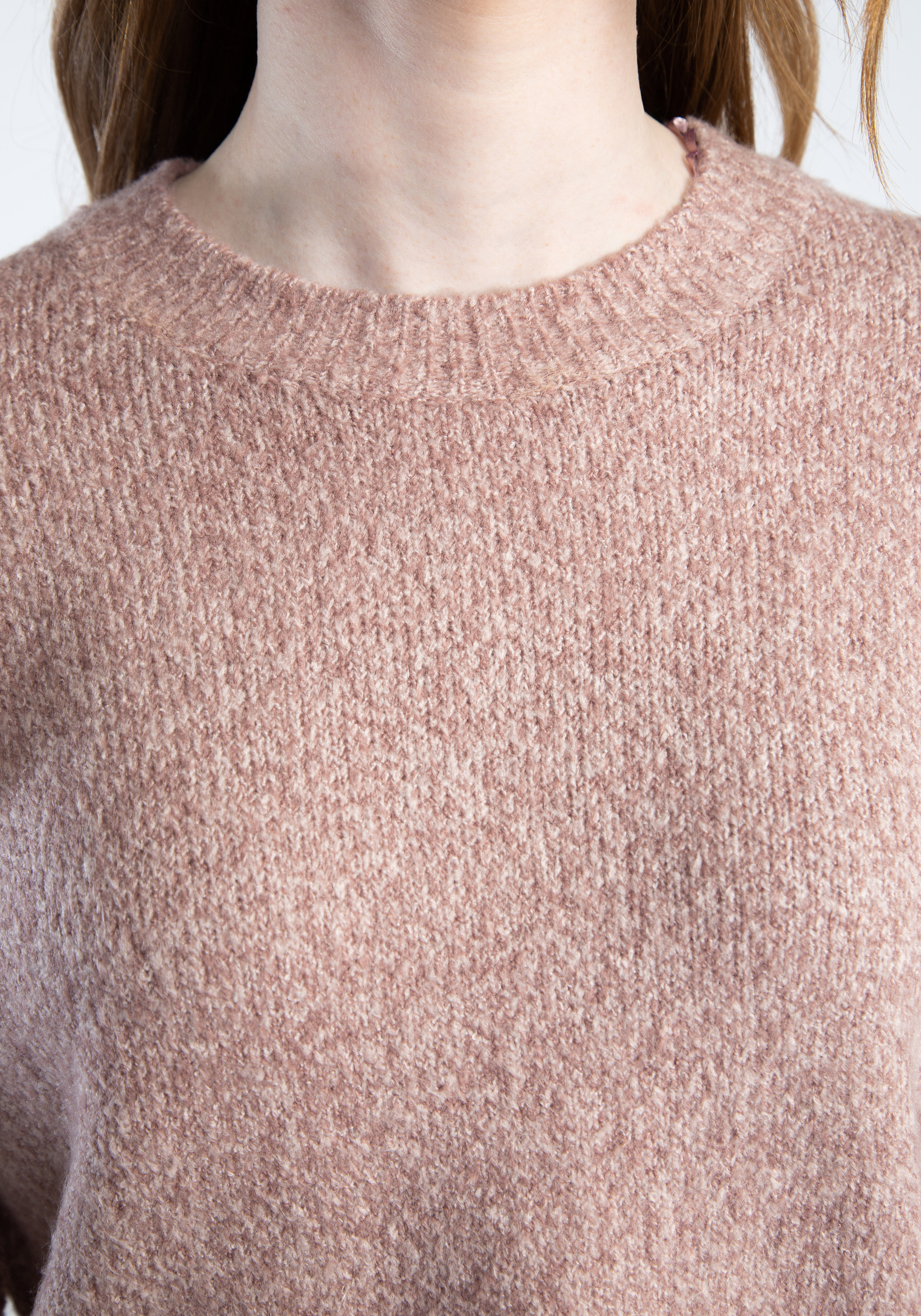 crew neck melange popover sweater Image 6