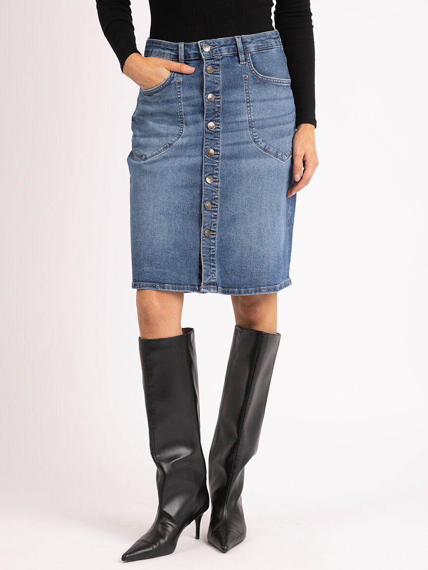 denim midi skirt Image 2