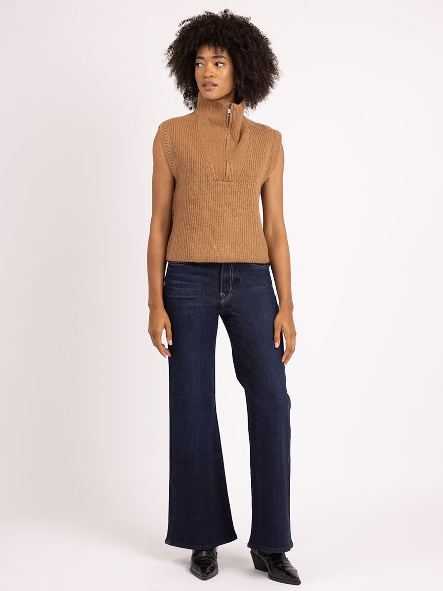 drifa 1/4 zip mock neck sweater vest