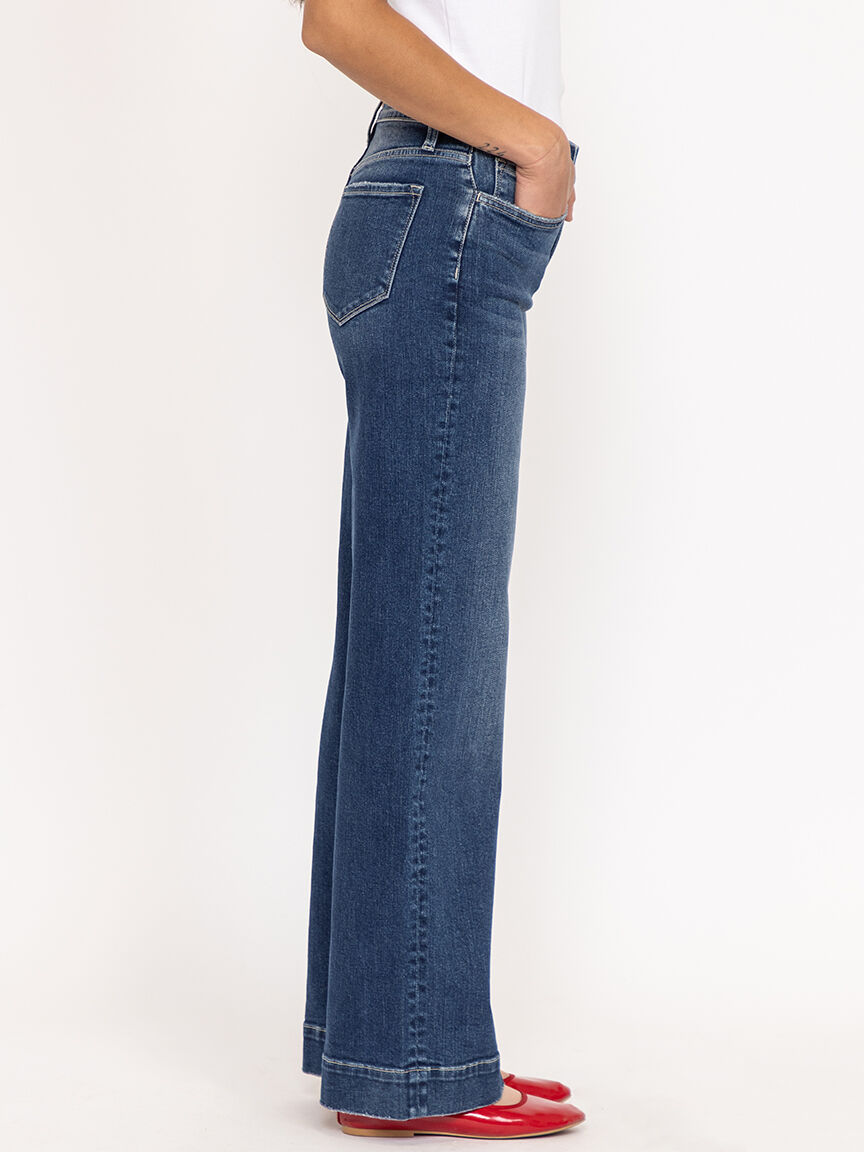 wide leg trouser jean dark authentic Image 4