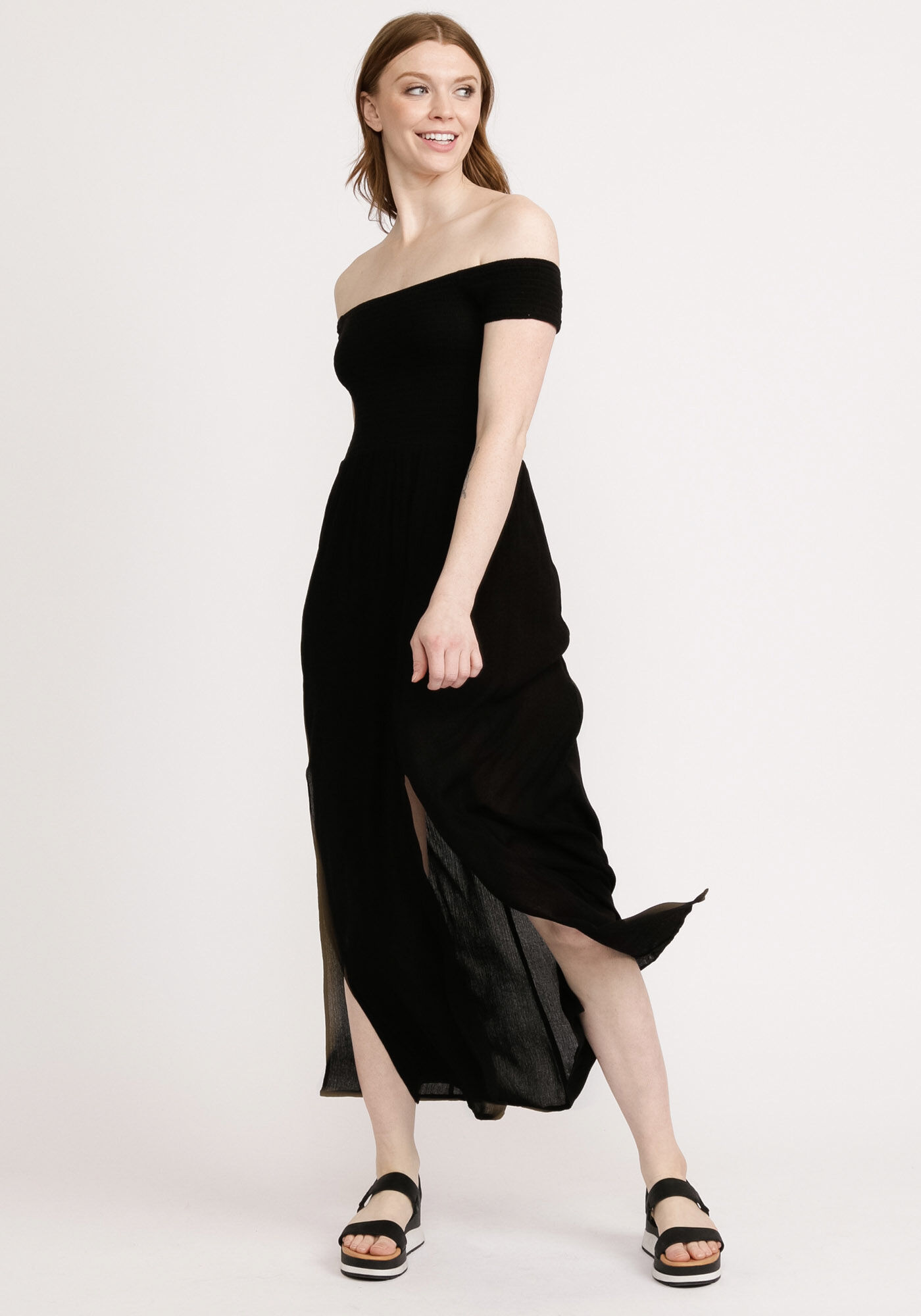 augustine smocked off shoulder maxi dress Bootlegger 2000005336
