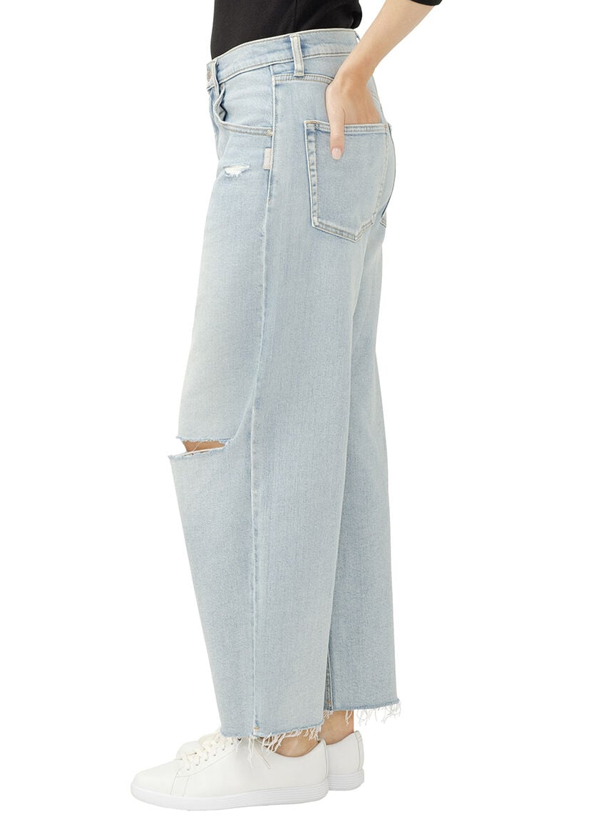 Be Easy High Rise Wide Leg Cropped Jeans