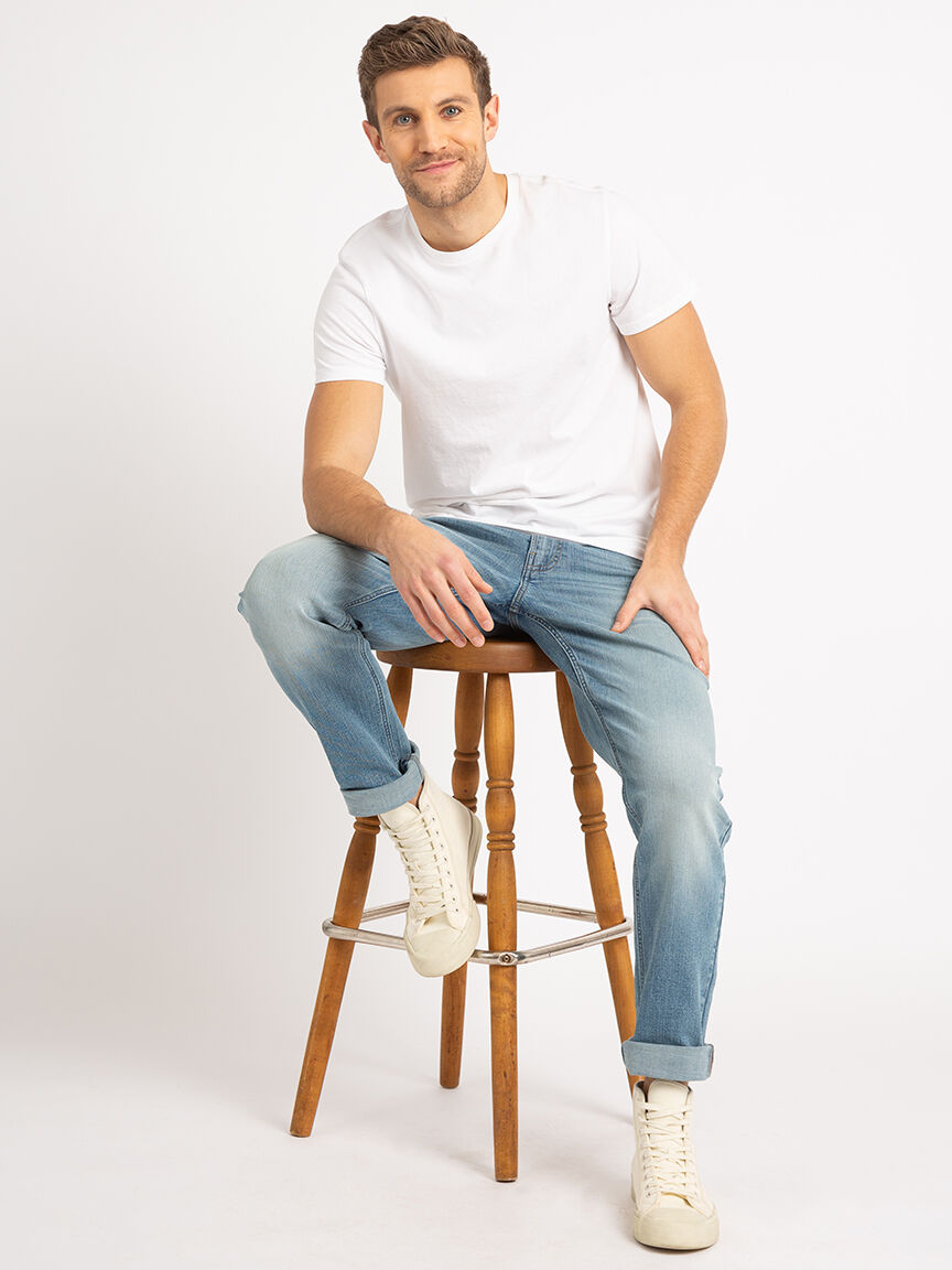 jackson slim straight in light stone wash Image 6