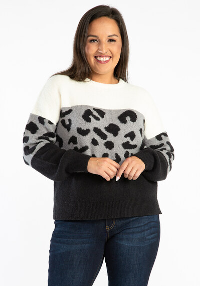 arlene animal colourblock popover sweater  Image 1