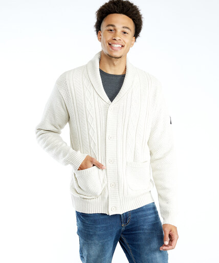 lined cable cardigan  Image 4