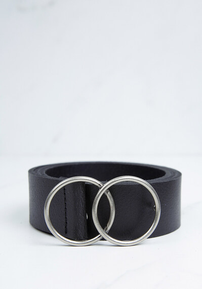 women's leather belt with double o buckle Image 1