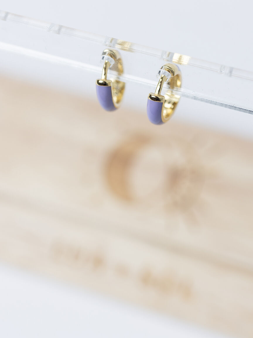 candy huggie earrings lavender