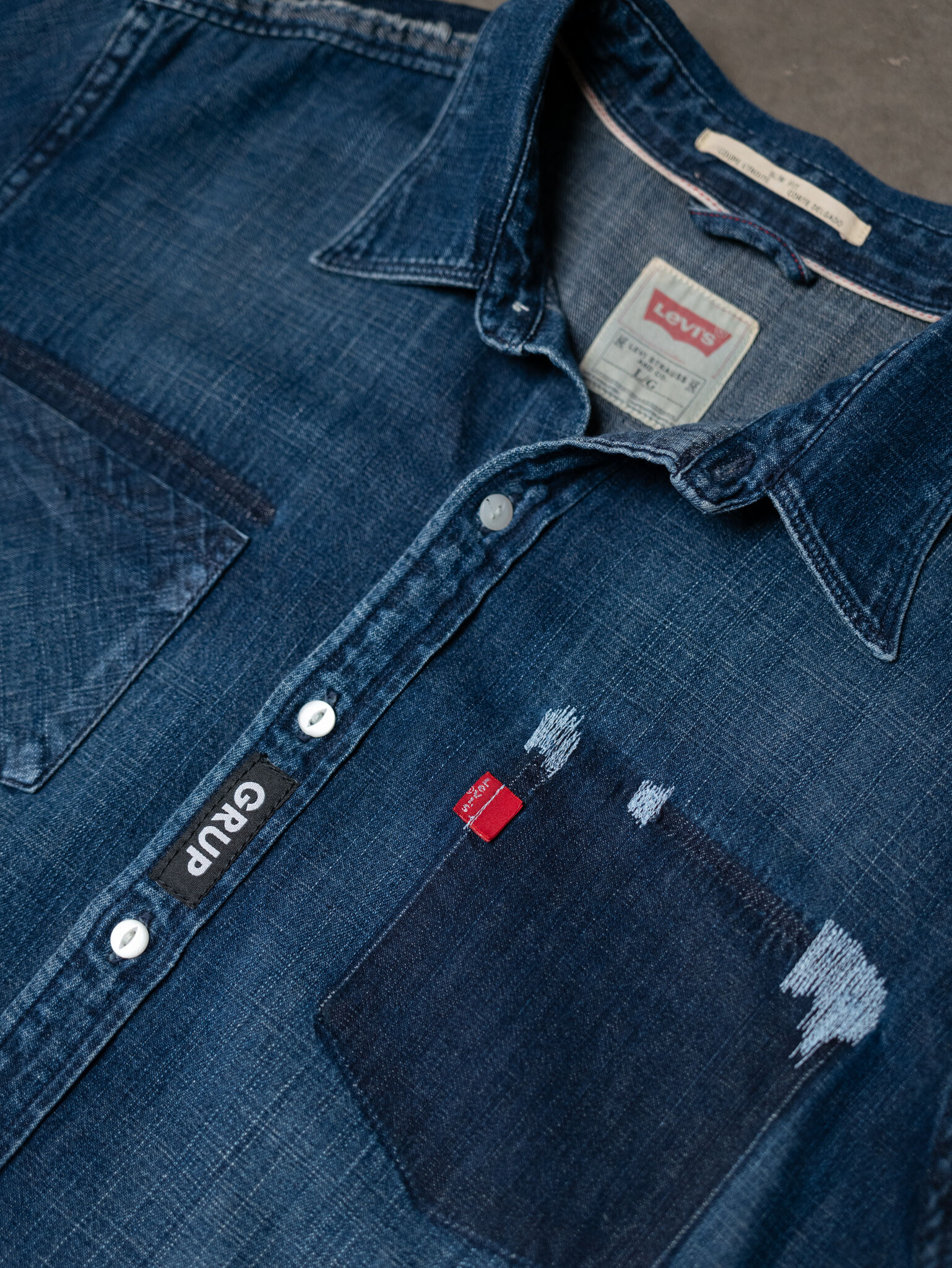 levi's button up denim shirt circa 1990 Image 3