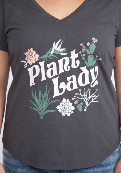 v neck plant lady t-shirt Image 5