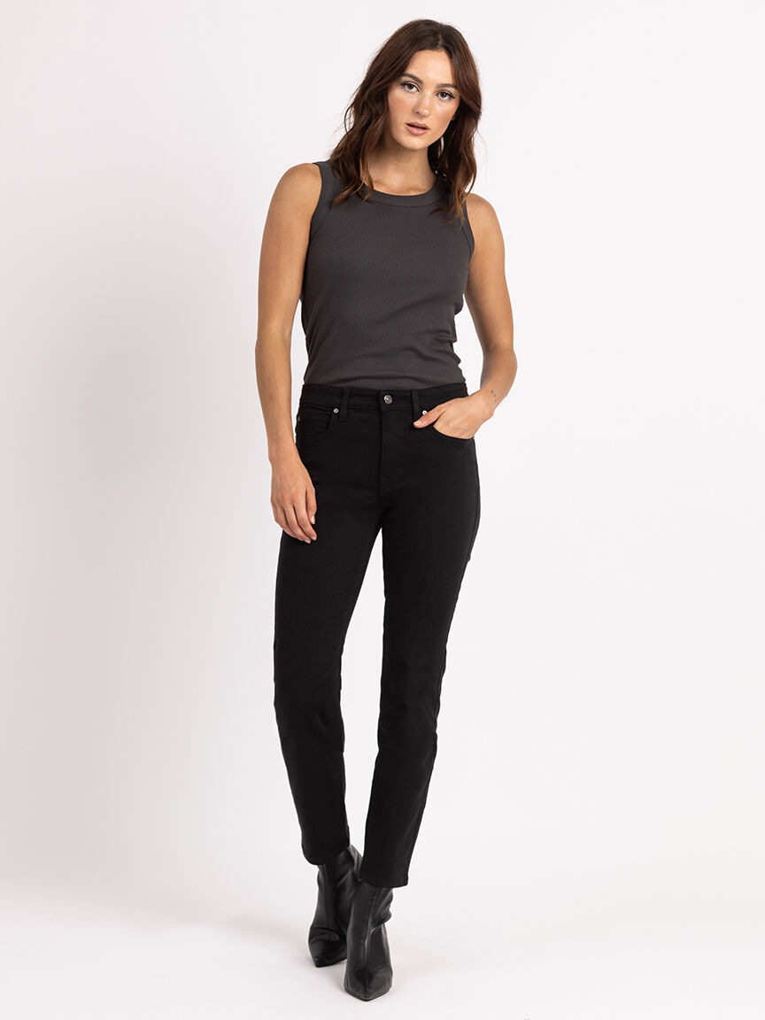 Black slim leg jeans womens outlet