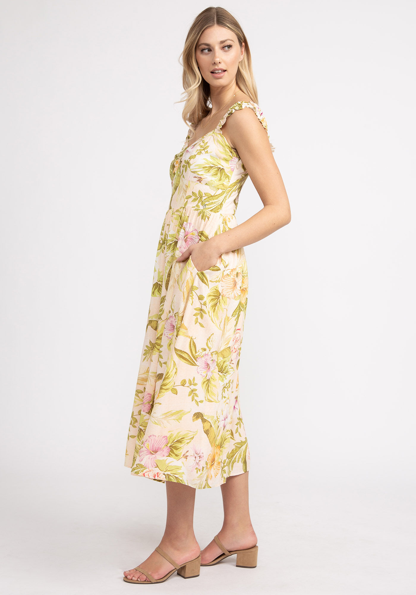 my closet / SOUFFLE SLEEVE GEORGETTE DRESS SBK