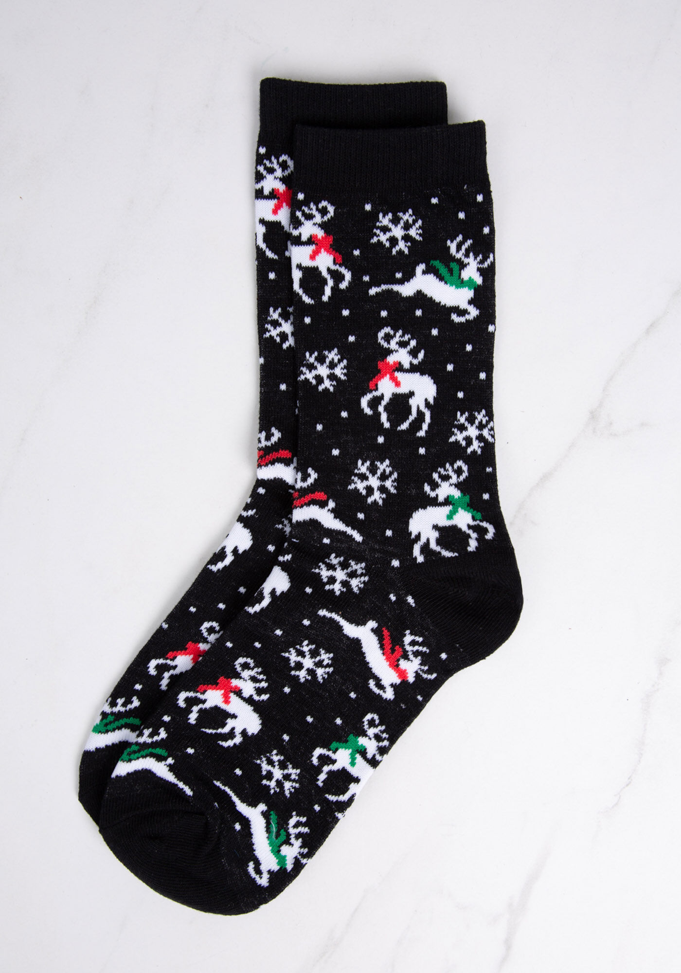 women's reindeer crew socks Image 1