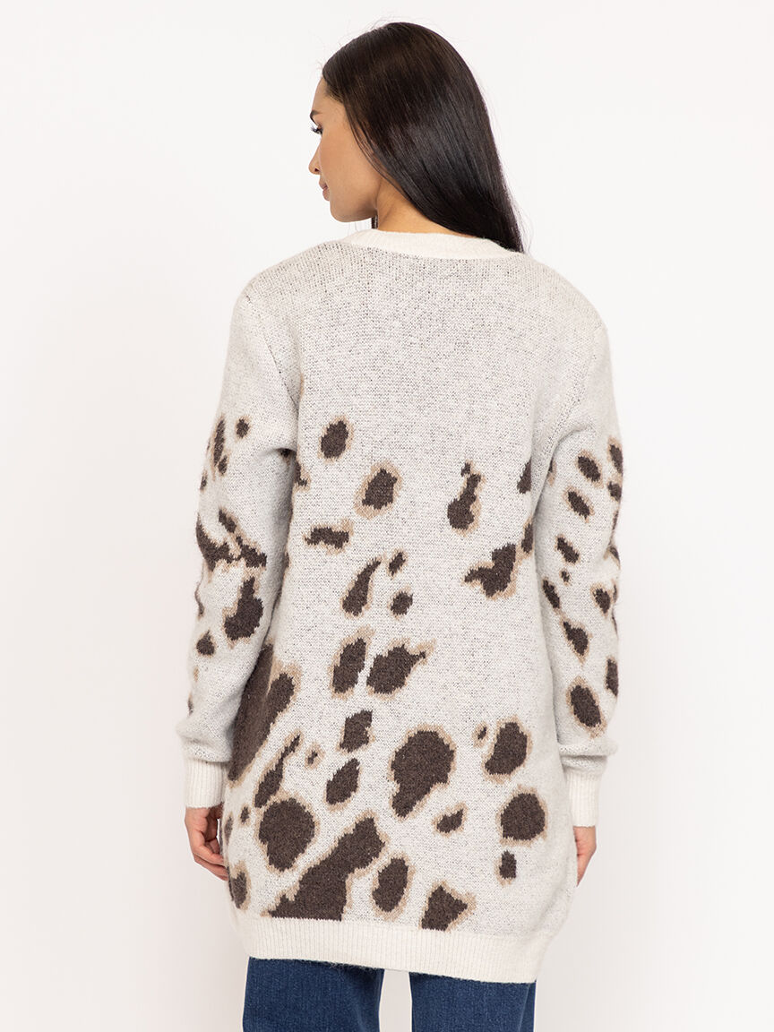 animal print cardigan