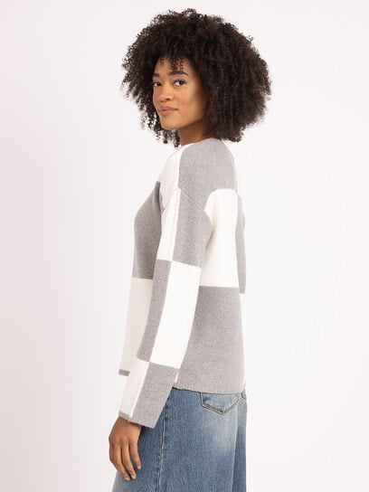 luciana crew neck plaid sweater luciana crew neck plaid sweater