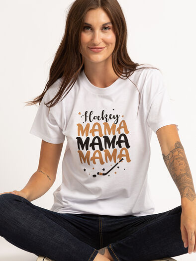 hockey mama graphic t-shirt, White
