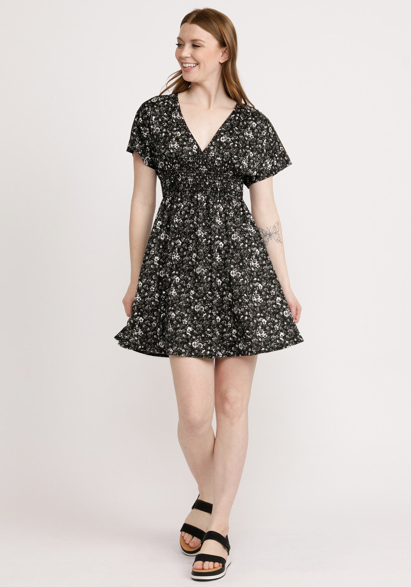 amilie v-neck smocked waist dress Image 3