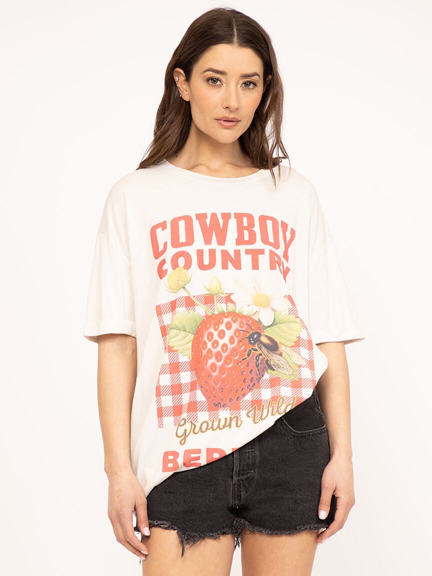 cowboy country berries oversized tee