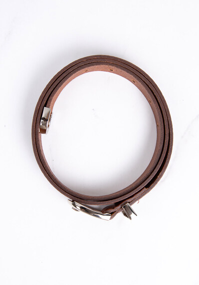 women's leather belt in textured italian leather Image 4
