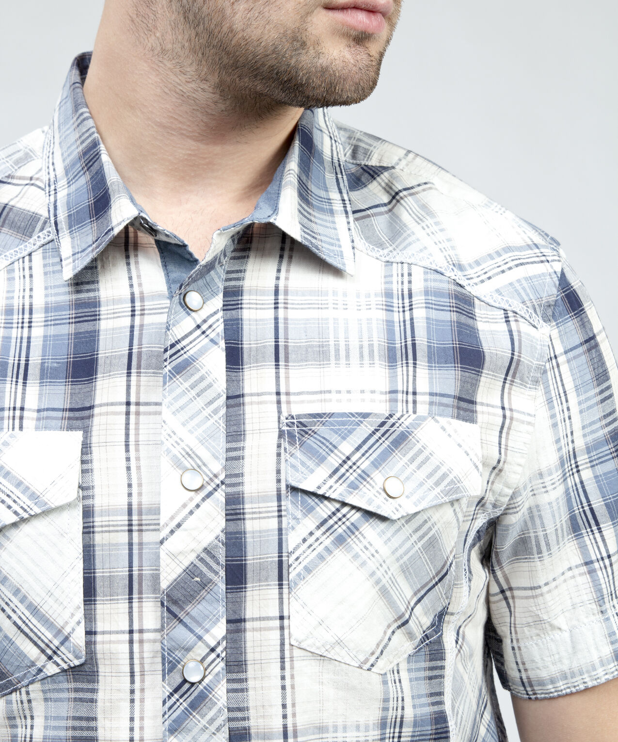 plaid snap front shirt trutch Image 4