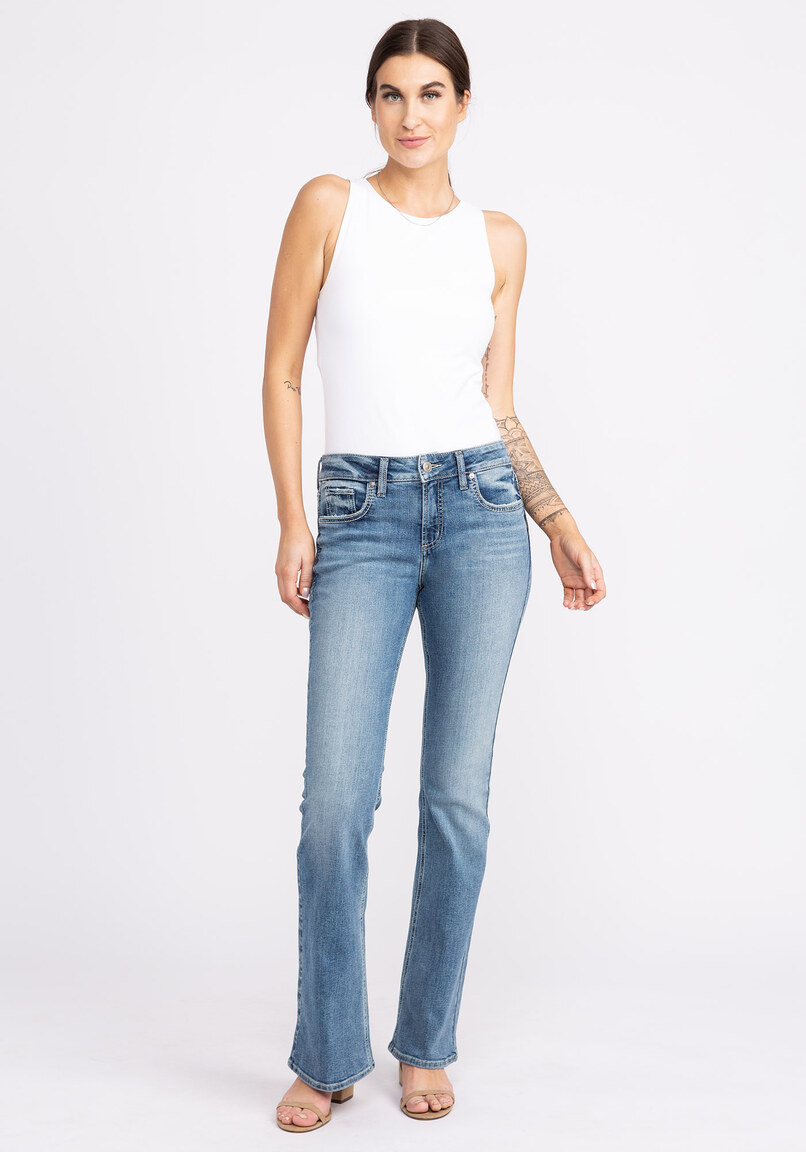 curvy fit bootcut jeans, SILVER